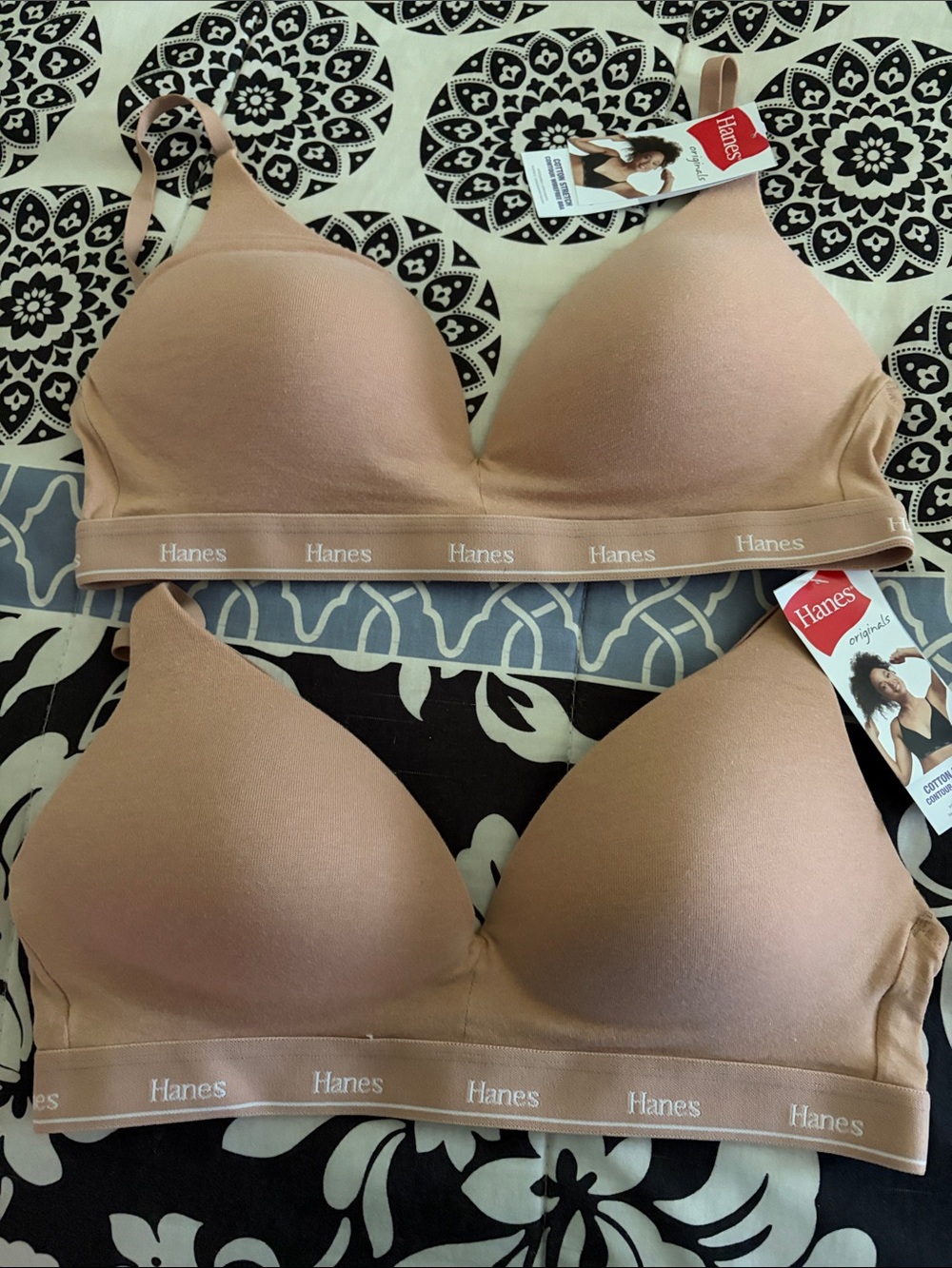 Hanes 2-Pack Nude Cotton Stretch Wire-free Bras